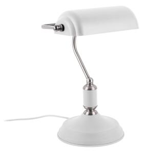 Bijela stolna svjetiljka s detaljima u srebrnoj boji Leitmotiv Bank