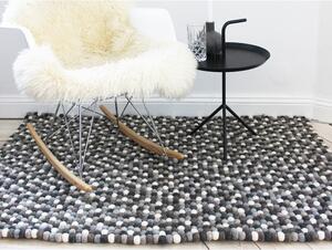 Sivo-bijeli tepih od vunenih pompona Wooldot Ball Rugs, 120 x 180 cm