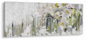 Slika - Bele rože, vintage (120x50 cm)