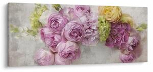 Slika - Rože na steni v pastelnih barvah (120x50 cm)