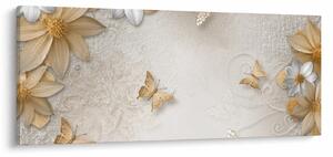 Slika - Rože z metuljčki (120x50 cm)
