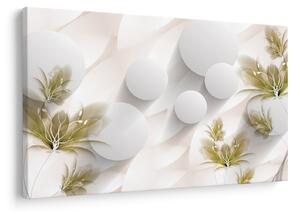 Slika - 3D krogi z rožami (90x60 cm)