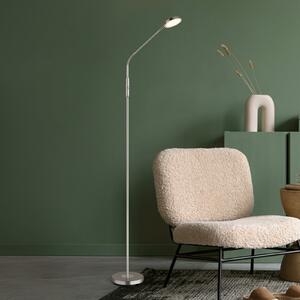 Globo Silvio LED podna lampa, nikl-boja, CCT, prigušiva, prigušiva, Sivo, Dnevni boravak/blagovaonica