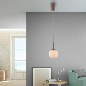 JUST LIGHT. GmbH Nami LED viseća svjetiljka, s jednim sijalicom, bijela/pješčana, staklo, željezo, prigušiva, Bež, Dnevni boravak/blagovaonica, Staklo, Metak