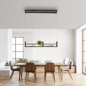 JUST LIGHT. GmbH LED viseća svjetiljka Sontura, crna, od željeza, može se koristiti za, Crno, Dnevni boravak/blagovaonica, Metal