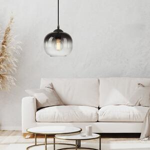 JUST LIGHT. GmbH Zea viseća lampa, za jednu žarulju, dimno siva/crna, staklo, E27, Sivo, Dnevni boravak/blagovaonica, Staklo