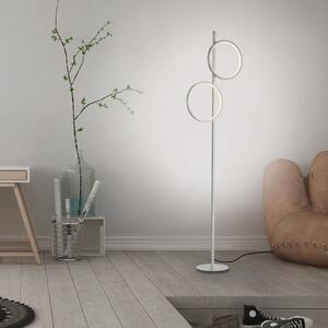 JUST LIGHT. GmbH LED podna lampa Mini-Ritus, srebrna, željezna, 2 prstena, Metalik, Dnevni boravak/blagovaonica, Metal