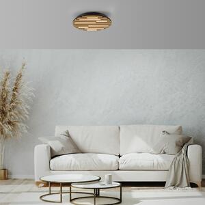 JUST LIGHT. GmbH LED stropna svjetiljka, akustična, Ø 38 cm, prirodno drvo, metal, Drvo, Dnevni boravak/blagovaonica, Drvo