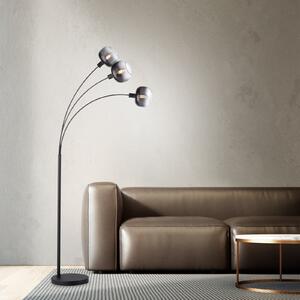 JUST LIGHT. GmbH Podna lampa Zea, 3 svjetla, dimno siva/crna, staklo, E14, Sivo, Dnevni boravak/blagovaonica, Staklo