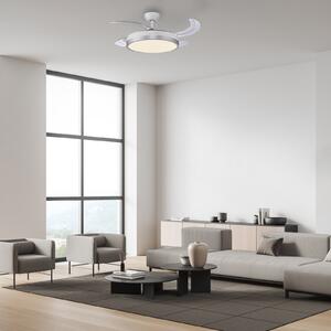 JUST LIGHT. GmbH Kopta LED stropni ventilator, srebrna, CCT, daljinski upravljač, Ø 107 cm, prigušiva, Metalik, Dnevni boravak/blagovaonica, Metal