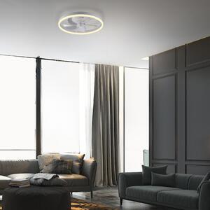 JUST LIGHT. GmbH Bijeli LED stropni ventilator Rita, CCT, daljinski upravljač, Ø 50 cm, prigušiva, Bijela, Dnevni boravak/blagovaonica, Metal