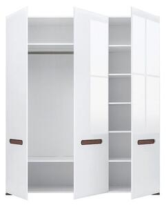 Ormar Boston M118Sjajno bijela, Bijela, Wenge, 210x180x57cm, Porte guardarobaVrata ormari: Klasična vrata