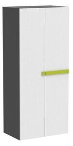 Ormar Bristol A111 Zelena, Bijela, Grafit, 188x81x52cm, Porte guardarobaVrata ormari: Klasična vrata