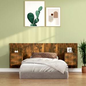 VidaXL Uzglavlje za krevet s ormarićima boja hrasta konstruirano drvo