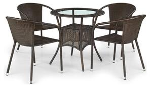 Vrtni stol Houston 184 74cm, Tamno smeđa, PVC pletivo