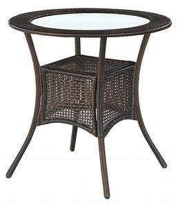 Vrtni stol Houston 184 74cm, Tamno smeđa, PVC pletivo