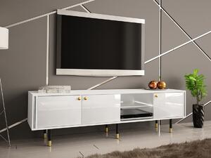 TV stol Merced C102 Bijela, Sjajna bijela, S vratima, 180x53x40cm