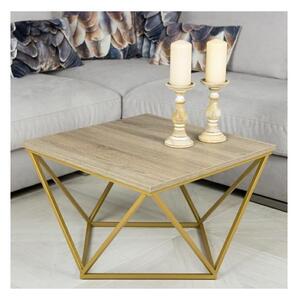 Stolić za kavu CURVED 62x62 cm zlatna/smeđa