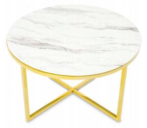 Stolić za kavu VERTIGO 45x80 cm zlatna/bijeli mramor