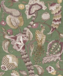 Flis tapeta za zid, ljubičasta, siva, cvjetne grančice, ptice, 5805, Jaipur, Parato by Cristiana Masi | Ljepilo Gratis