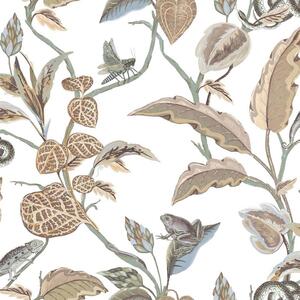 Flis tapeta za zid, smeđe-plava, lišće, 15506, Botany House, Cristiana Masi by Parato | Ljepilo Gratis