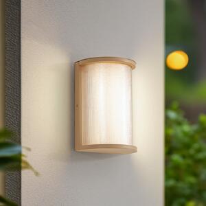 Lindby LED vanjska zidna svjetiljka Calvik, bež, rebrasta, IP44, Bež, Metal