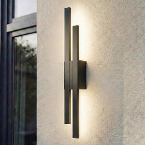 Lindby LED vanjska zidna svjetiljka Sakari, crna, aluminij, visina 59 cm, Crno, Aluminij