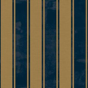 Flis tapeta za zid, plavo-zlatna, pruge, 23679, The Best Classic & Elegant, Cristiana Masi by Parato | Ljepilo Gratis