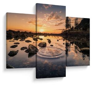Slika - Zalazak sunca uz jezero (90x60 cm)
