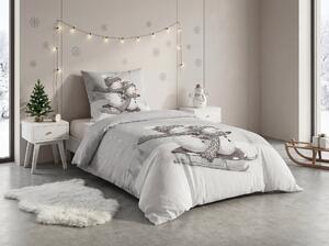 3D posteljina od Renforcé pamuka FROSTY siva, 100% pamuk Dimenzije posteljine: 80 x 80 cm | 135 x 200 cm
