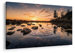 Slika - Zalazak sunca uz jezero (90x60 cm)