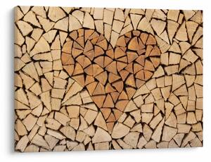 Slika - Srce od drveta (70x50 cm)