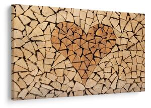 Slika - Srce od drveta (90x60 cm)