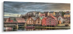 Slika - Kuće uz rijeku (120x50 cm)