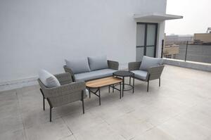 Siva vrtna lounge garnitura od umjetnog ratana za 4 Kvikne - Bonami Selection