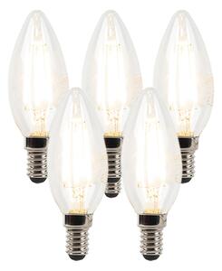 Set od 5 E14 prigušivih LED žarulja sa žarnom niti B35 prozirne 3W 250lm 2700K