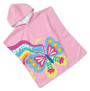 Dječje pončo BUTTERFLY ružičasto 60x120 cm