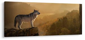 Slika vuka na stijeni (120x50 cm)