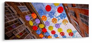 Slika šarenih kišobrana (120x50 cm)