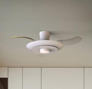 Mantra Iluminación Stropni ventilator s LED rasvjetom Kyoto, bijeli, DC, tih, CCT, 106 cm, prigušiva, Bijela, Dnevni boravak/blagovaonica, Metal