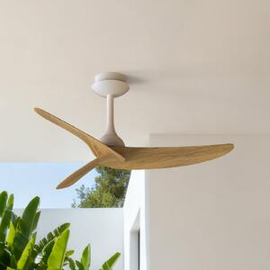 Mantra Iluminación Stropni ventilator Ipanema, bijela/drvo, DC, tih, daljinski upravljač, IP44, Bijela, Dnevni boravak/blagovaonica, Metal