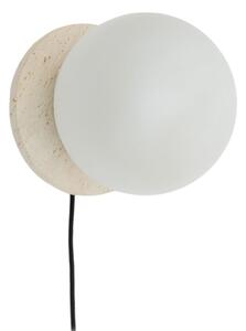 Bijela/krem mramorna zidna lampa ø 20 cm Malachi – Kave Home