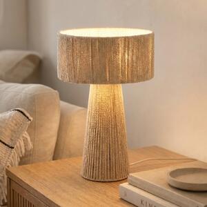 Lindby Anuva stolna lampa, visina 42 cm, papir, bež, E27, Bež, Dnevni boravak/blagovaonica, Papirnati karton