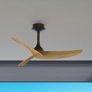 Mantra Iluminación Stropni ventilator Ipanema, crna/drvo, DC, tih, IP44, Crno, Dnevni boravak/blagovaonica, Metal
