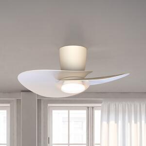 Mantra Iluminación Nenufar LED stropni ventilator, bijeli, DC, tih, CCT, 74 cm, prigušiva, Bijela, Dnevni boravak/blagovaonica, Aluminij