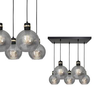 OMEGA BLACK/GOLD viseća lampa 5xE27 Pravokutnik