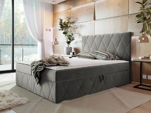Zondo Bračni krevet 180 cm Tibor (siva) (s podnicom, madracem i prostorom za odlaganje). 1070141