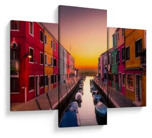 Slika - Zalazak sunca, otok Burano, Venecija, Italija (90x60 cm)
