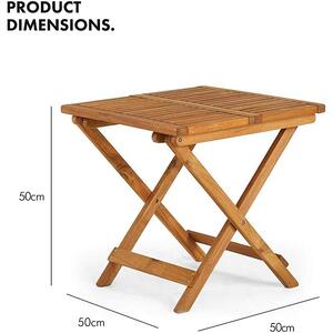 VonHaus folding wooden table 50 x 50 x 50cm