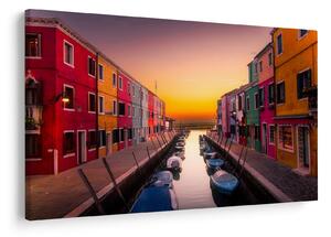 Slika - Zalazak sunca, otok Burano, Venecija, Italija (90x60 cm)